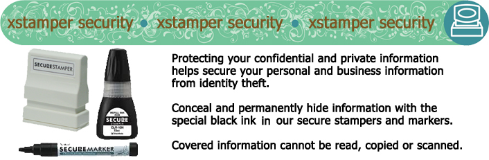 Want to keep your company information secure and your identity safe? Try out our special black ink that secures your personal information. Find it on the EZ Custom Stamps Store. 